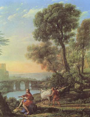 Claude Lorrain Landscape with Apollo and Mercury (mk08) Norge oil painting art